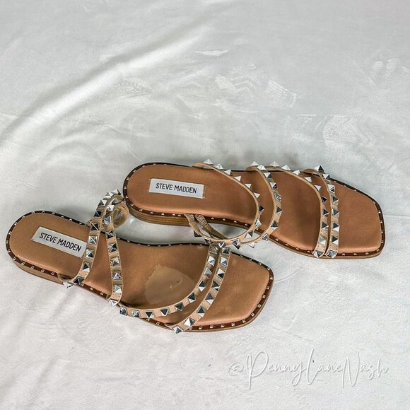 Steve Madden Skyler Studded Faux Leather Sandals Size 8.5 - Picture 5 of 7